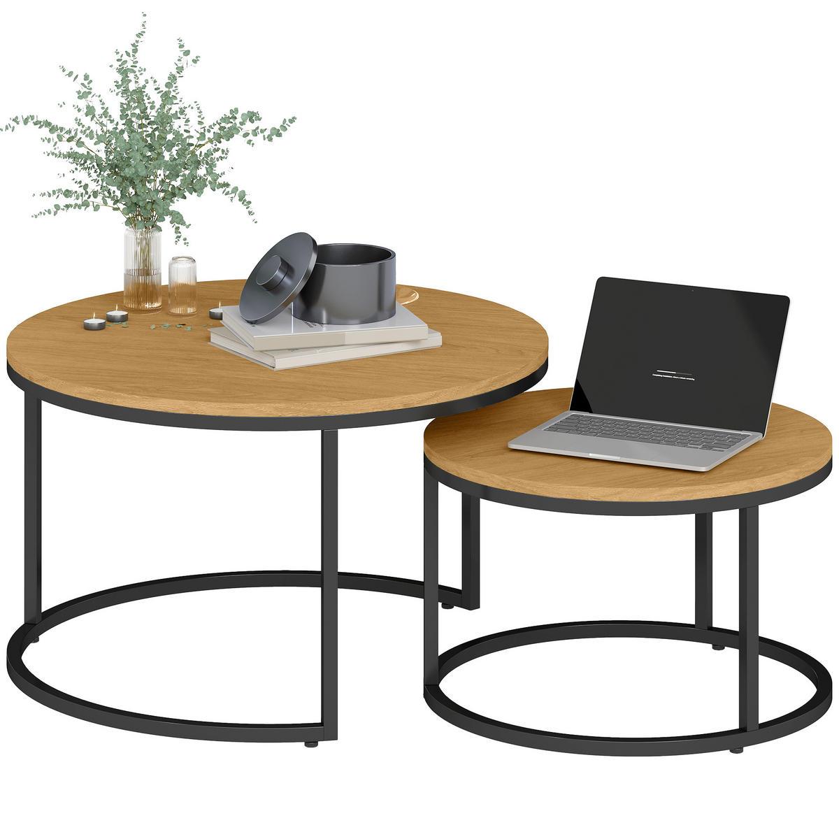 COUCHTISCH DE-15793 industrieller Stil Braun - Braun, Metall (78.5/78.5/46.5cm) - ComfortXL
