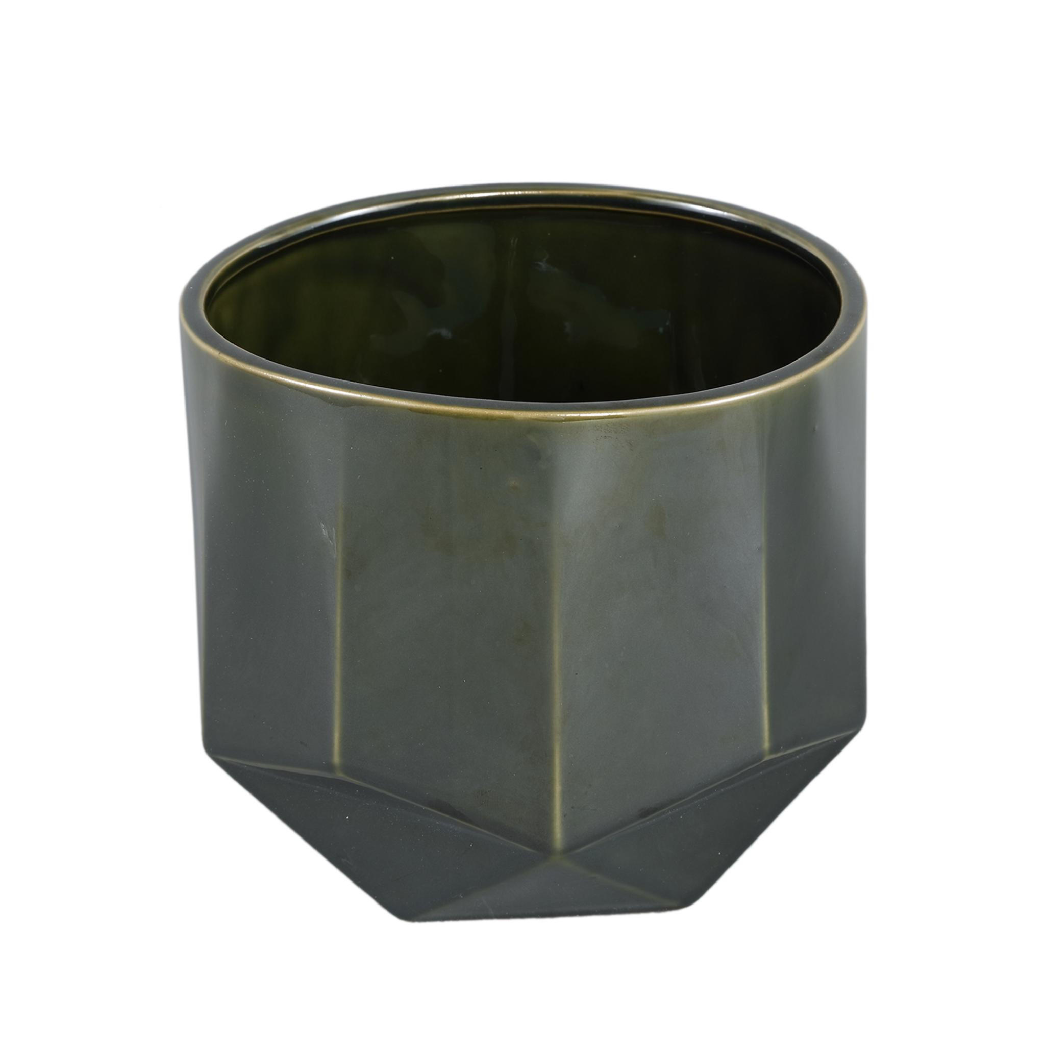 TOPF Kaima Grün 18/18/16cm - Grün, Keramik (16cm) - PTMD Collection