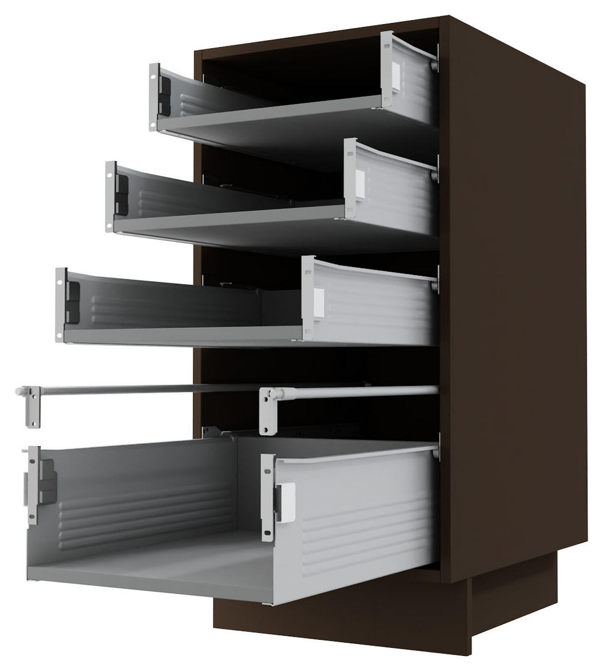 SCHUBLADENUNTERSCHRANK Brerra D4M/40 Korpus lava / Front RAL 6025 farngrün Matt 40 / 50 / 82 cm - Dunkelgrau/Grün, Holz/Holzwerkstoff (40/82/50cm) - Feldmann-Wohnen