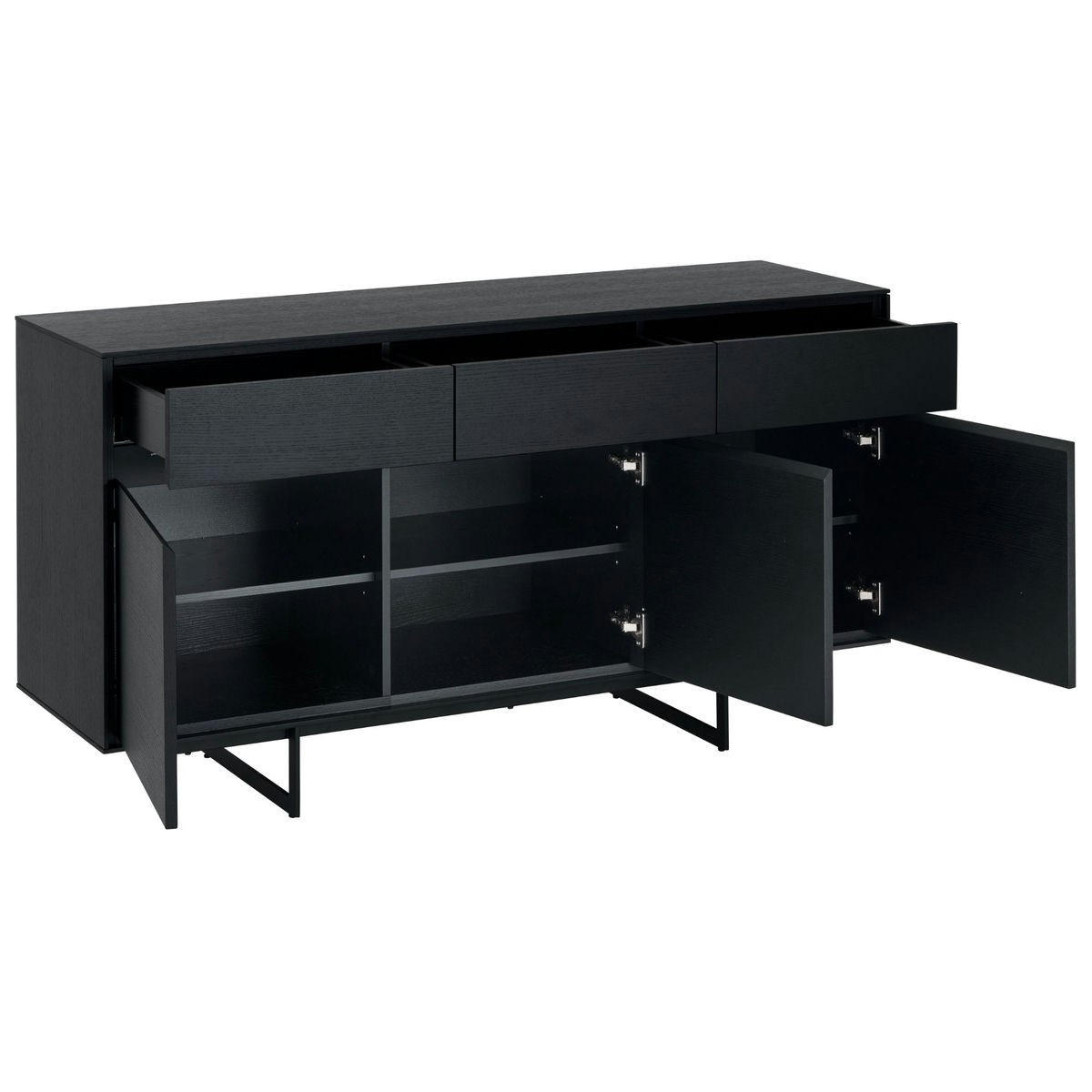 SIDEBOARD Schwarz - Schwarz, Holz/Metall (155/82/45cm) - Furnhouse