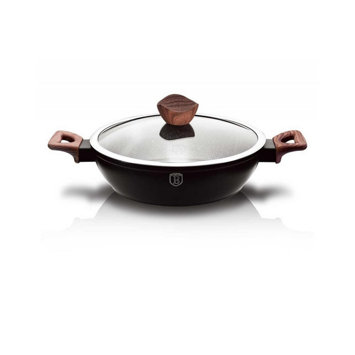 TOPF Schwarz 28/28/7.5 cm BH1739 - Schwarz, Metall (28cm) - Berlinger Haus