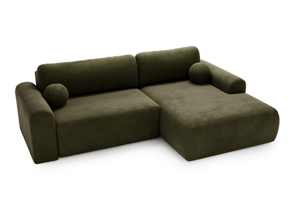 ECKSOFA Savana Grün Links - Grün, Holz/Textil (257/177cm) - Graingold