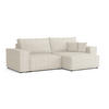 ECKSOFA MATT 255/153 cm rechts in Cord Creme - Creme/Schwarz, Holz/Holzwerkstoff (255/153cm) - Deine Möbel 24