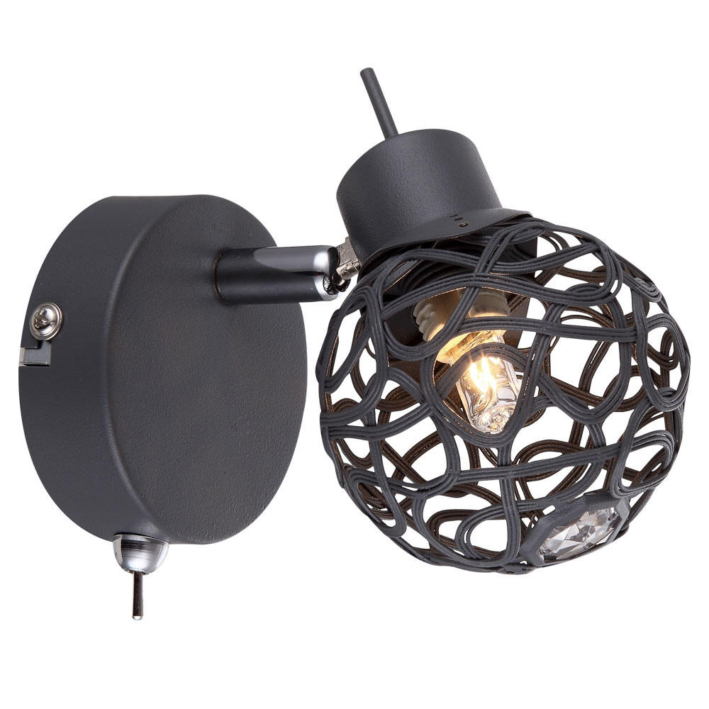 LED WANDLEUCHTE Alu-Geflecht Grau - Grau, Metall (8/13/11.5cm)