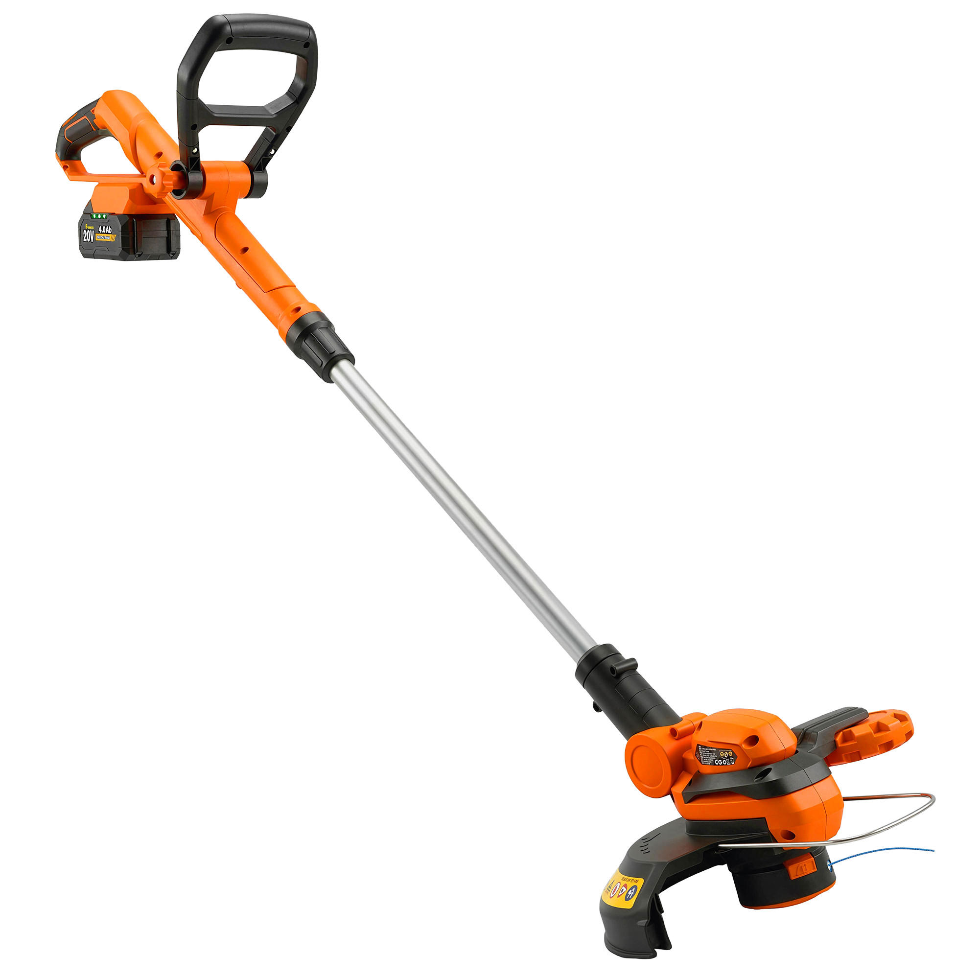 AKKU-RASENTRIMMER ABS Aluminium Orange - Orange, Kunststoff (31/18.5/93cm) - Outsunny