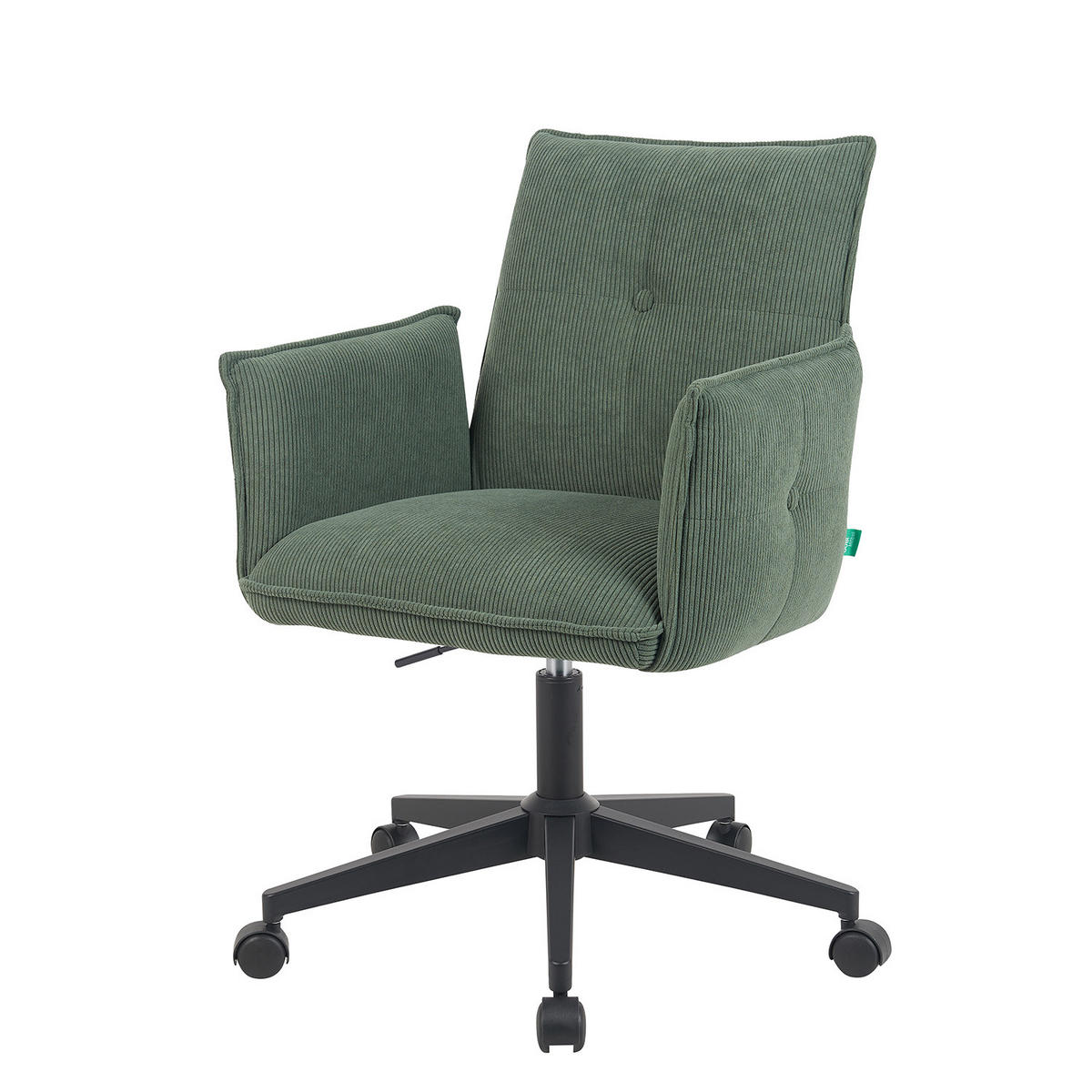 BÜROSTUHL Mika-Malu - Schwarz/Grün, Textil/Metall (60/85/63cm) - DUBI Möbel