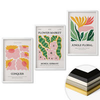 WANDBILDER 3er-Set - 40x60 cm Weißer Rahmen - Blumen und Blätter – moderne Poster - Weiß, Kunststoff (40/60cm) - ArtPrintCave