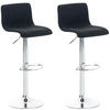 BARHOCKER 2er Set Stoff schwarz - Chromfarben/Schwarz, Textil/Metall (39/84/36cm) - CLP