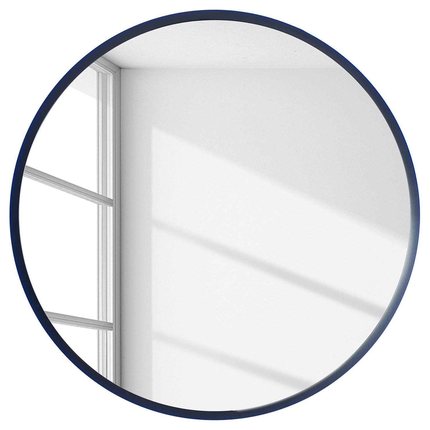 BADSPIEGEL - Rund - Schwarz - 60 cm - Schwarz, Glas/Kunststoff (60/60/5cm) - home24