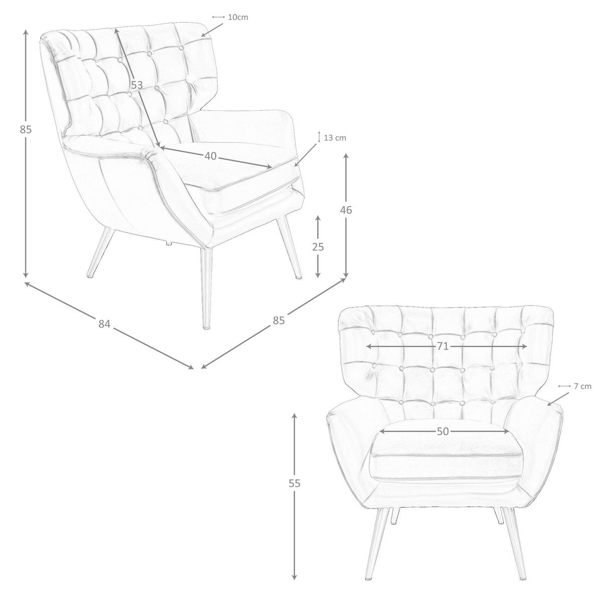 CHESTER-SESSEL dunkelbraunes Leder - Dunkelbraun/Goldfarben, Leder/Metall (85/85/84cm) - ANGEL CERDA