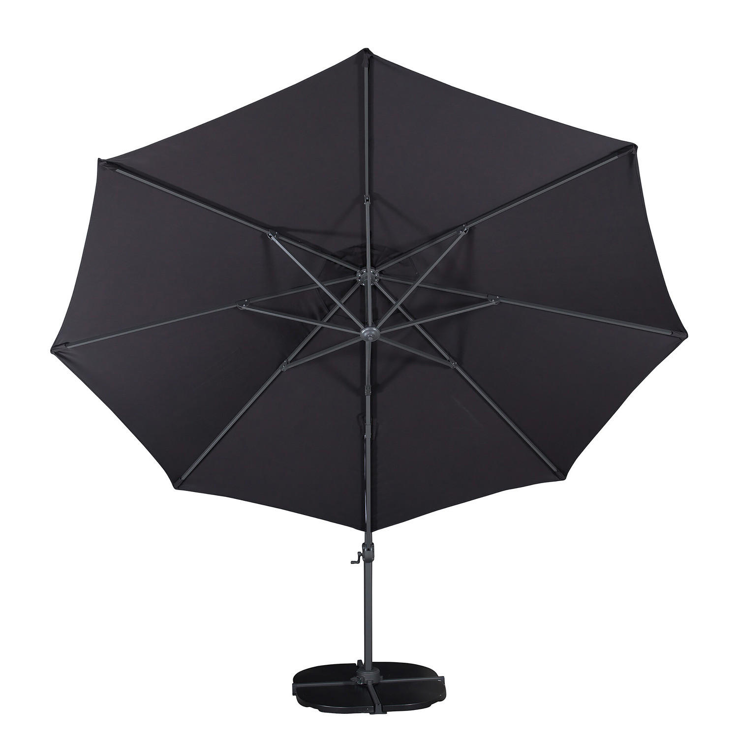 AMPELSCHIRM - Schwarz - Aluminium - 350 x 270 x 350 cm - Schwarz, Metall (350/350cm) - home24