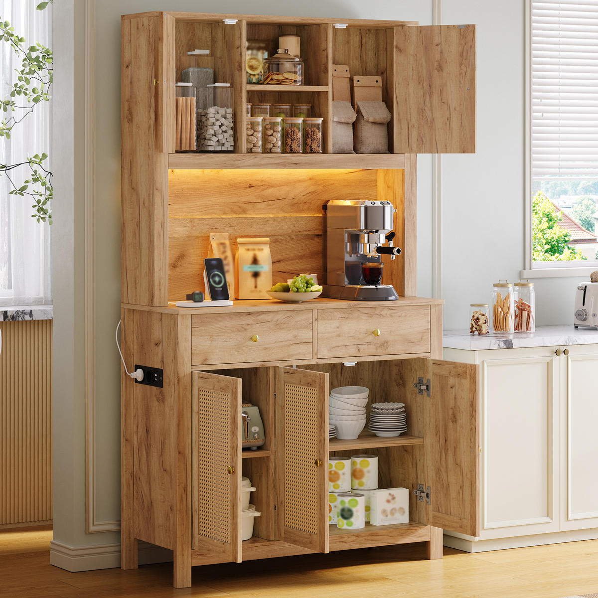 GESCHIRRSCHRANK Naturfarben 100/40/180 - Naturfarben, Holzwerkstoff (100/180/40cm)