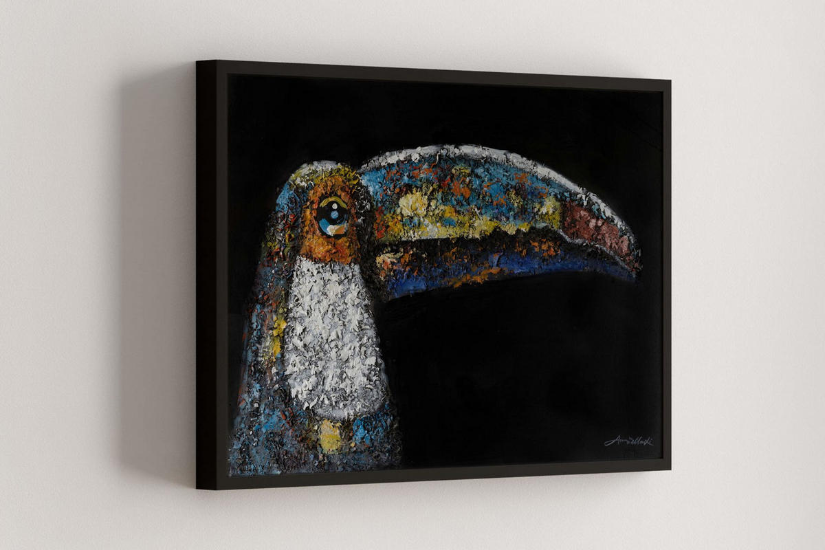 ACRYLBILD HANDGEMALT 90/60 cm - Multicolor/Schwarz, Holz/Textil (1.3/60cm) - KUNSTLOFT