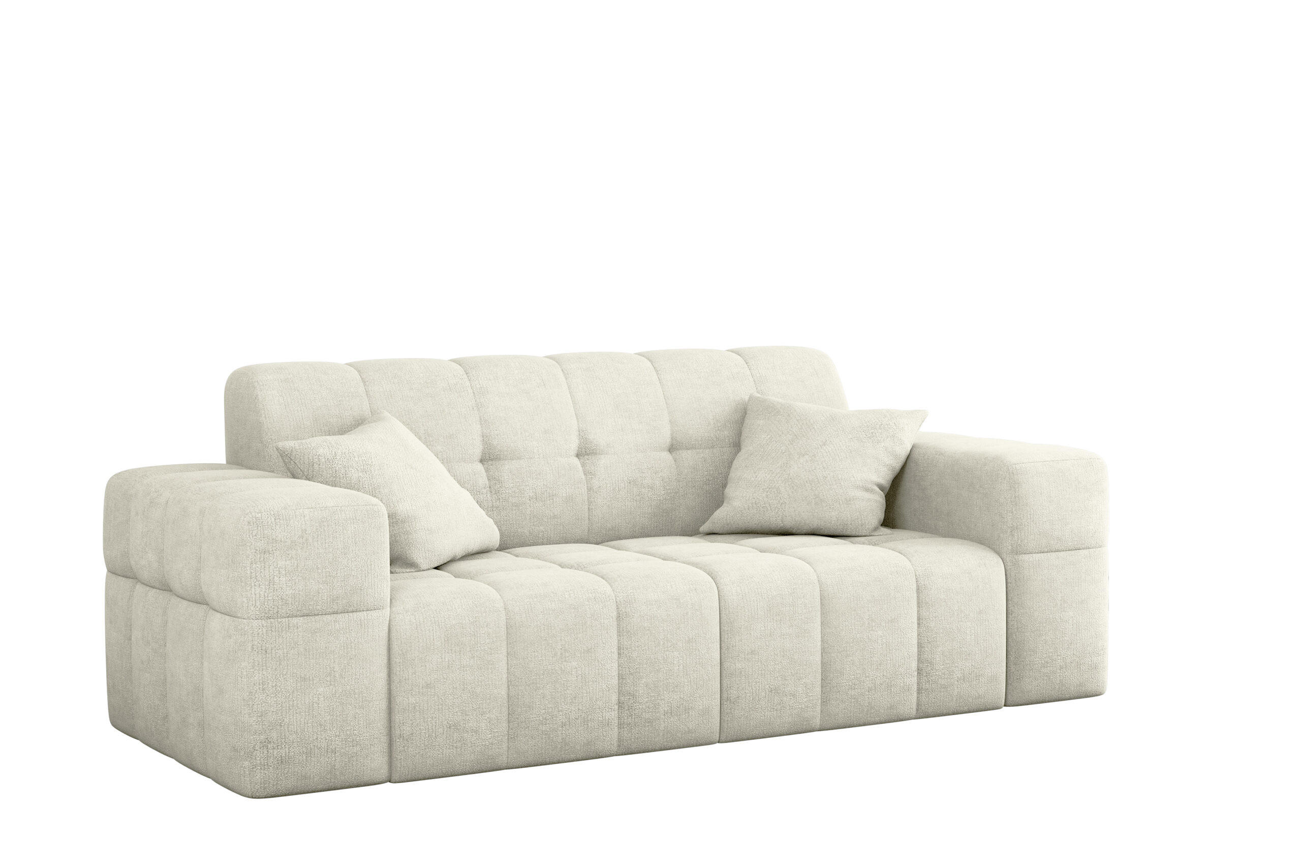 SOFA 2 Sitzer NIMES Stoff Perfect Harmony Creme - Creme, Holz/Kunststoff (183/82/92cm) - Kaiser Möbel