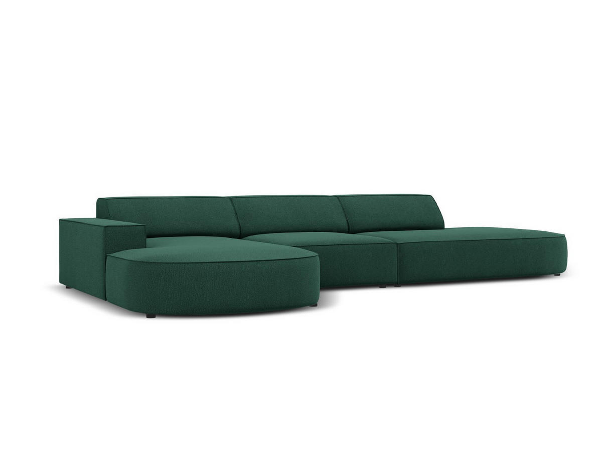 ECKSOFA links Jodie aus strukturiertem Stoff grün 4 Sitzplätze - Grün, Textil (166/342cm) - Micadoni