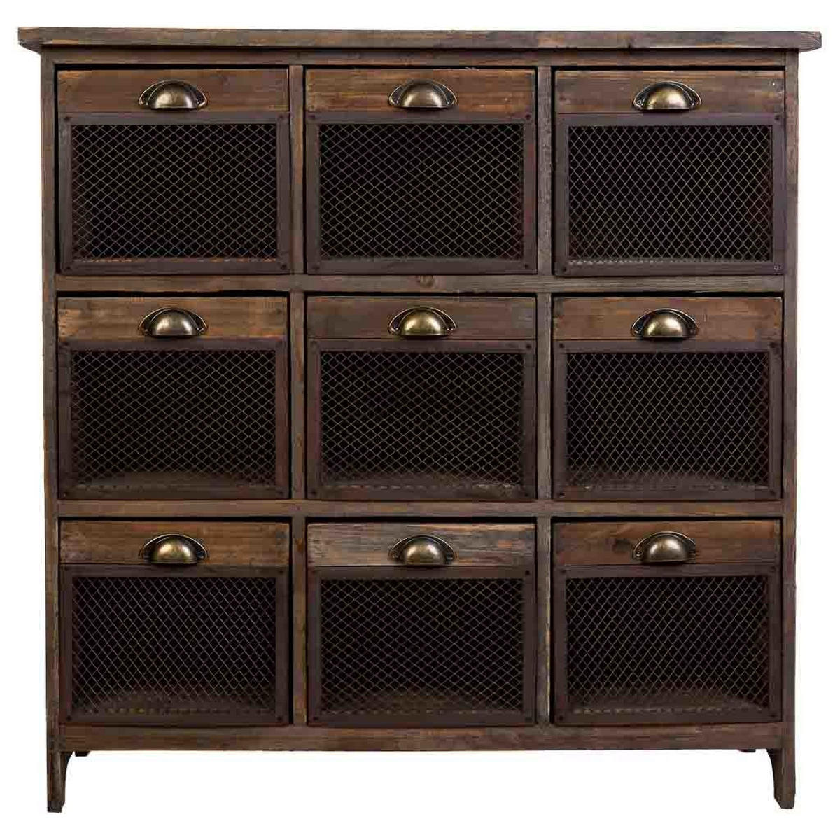 KOMMODE mit 9 Schubladen 94x35x94 cm Braun - Braun, Holz (94.5/94.5/35cm) - Wanderlust