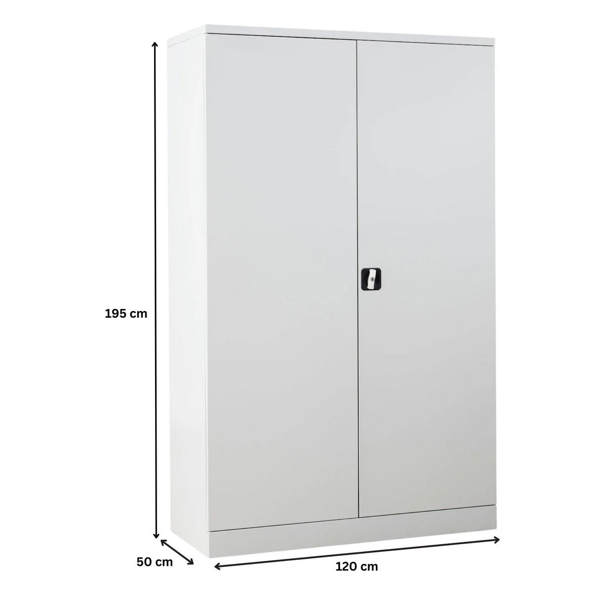 STAHLSCHRANK Bee mit 6 verzinkte Fachböden 195x120x50 cm Korpusfarbe Lichtgrau Frontfarbe Lichtgrau - Hellgrau, Metall (120/195/50cm)