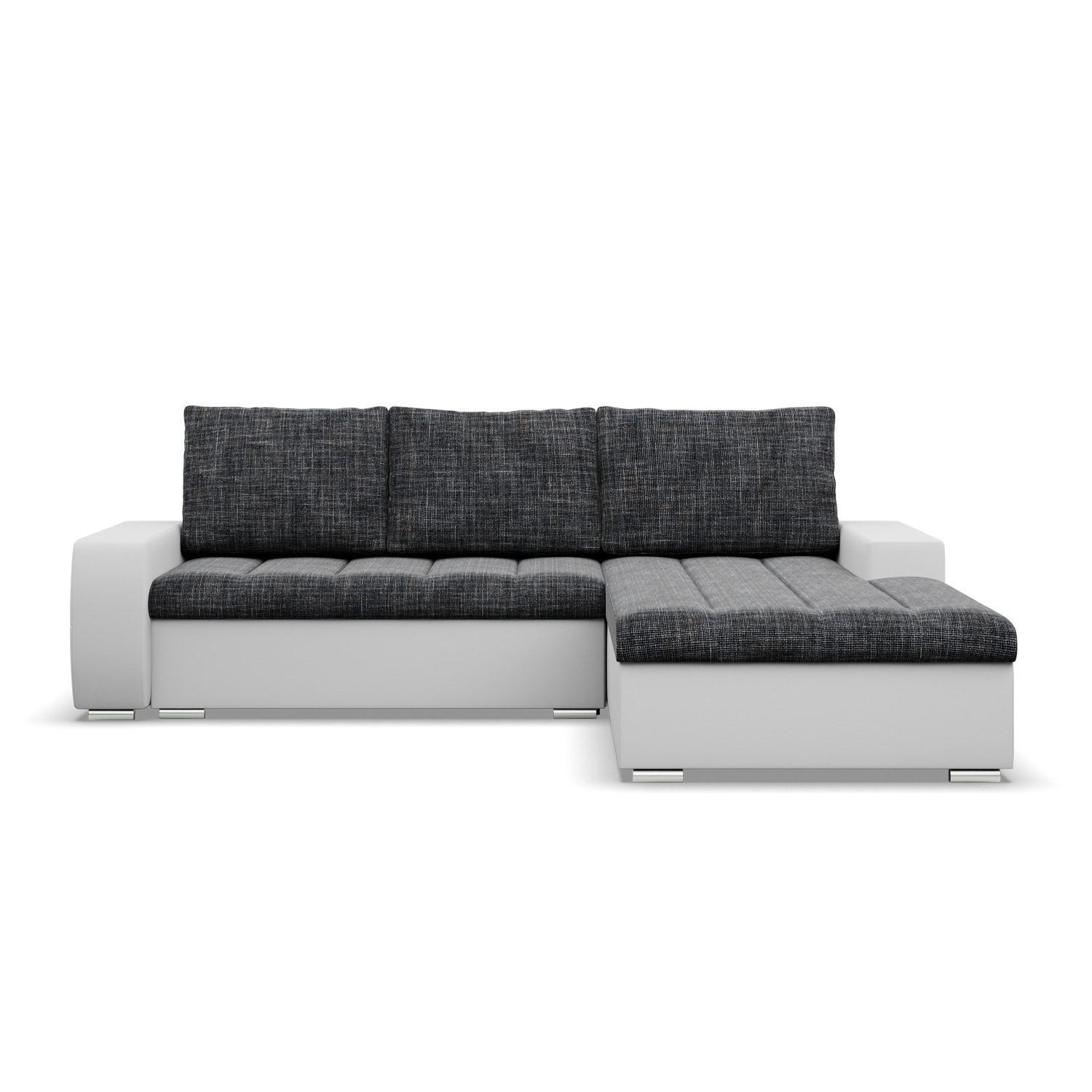 ECKSOFA MIT SCHLAFFUNKTION AURORA RECHTS, Schwarz + Grau - Schwarz/Grau, Textil (243/200cm)