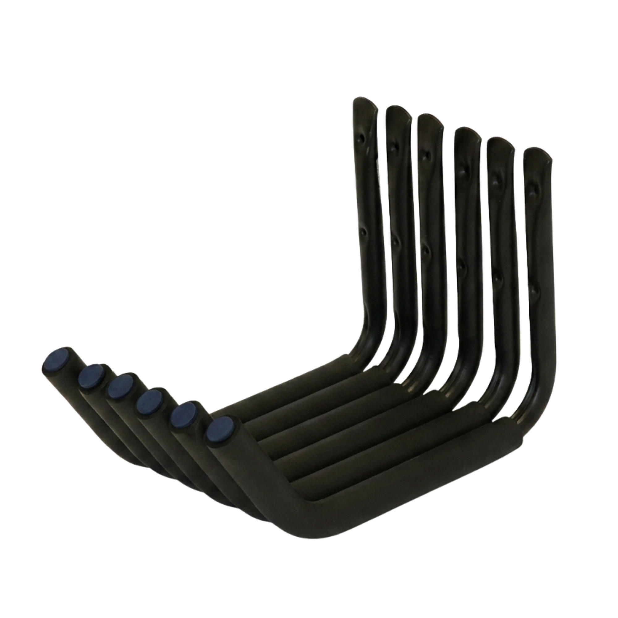 XXL- Schwerlasthaken GRIT mit Polsterhaken HxBxT 31x4x38 cm Traglast 35 kg Schwarz 6-teiliges Set Wandhaken - Schwarz, Metall (38/4/31cm) - PROREGAL