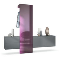 GARDEROBE Carlton Paneel in Brombeer Hochglanz - Brombeere, Holzwerkstoff (209/193/35cm) - Vladon