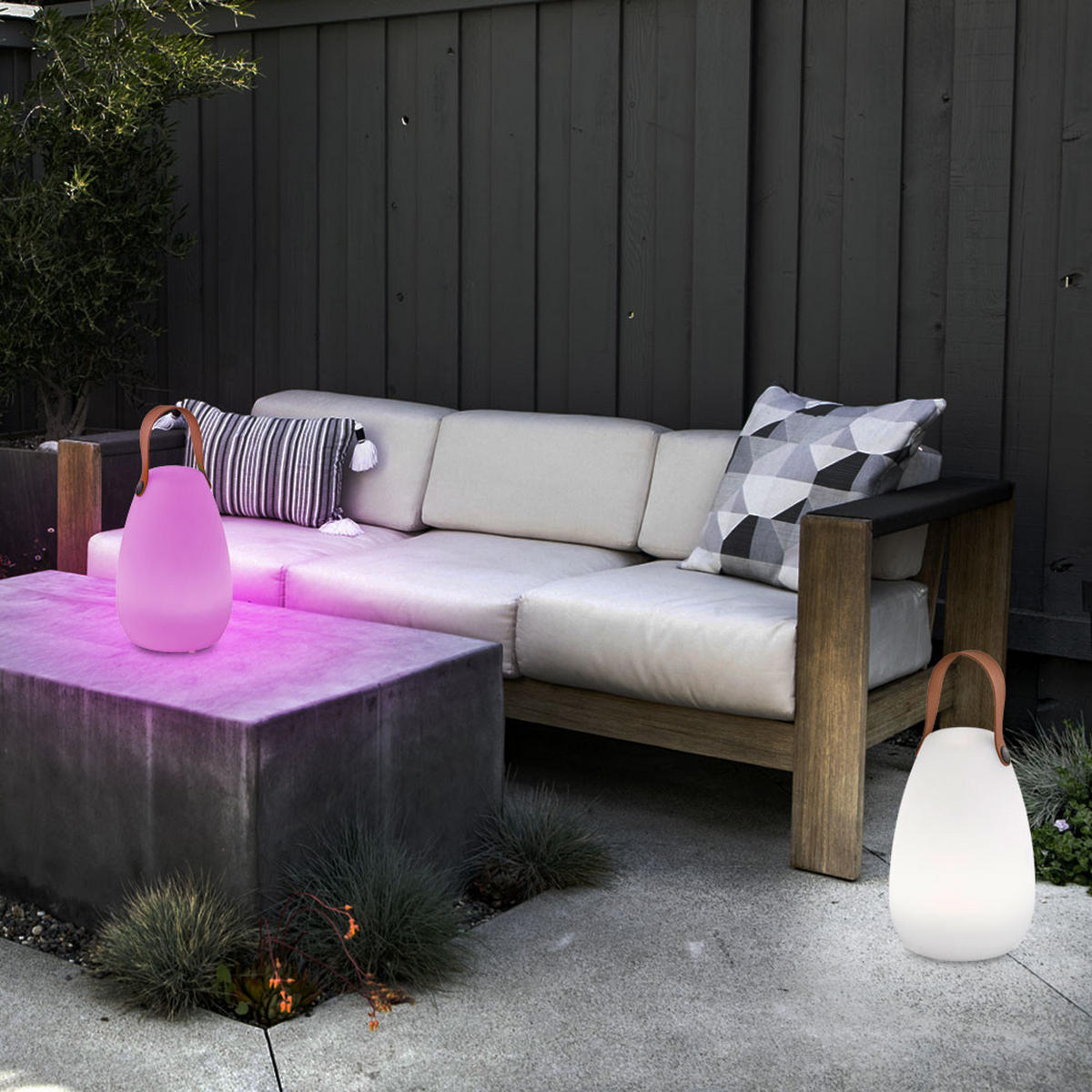 LED TISCHLEUCHTE Weiß RGB Farbwechsel - Weiß, Kunststoff (14/14/20cm)