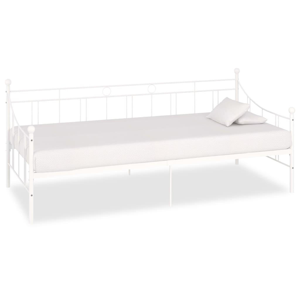 TAGESBETT-RAHMEN Weiss Metall 90/200 Cm - Weiß, Metall (90/200cm) - vidaXL