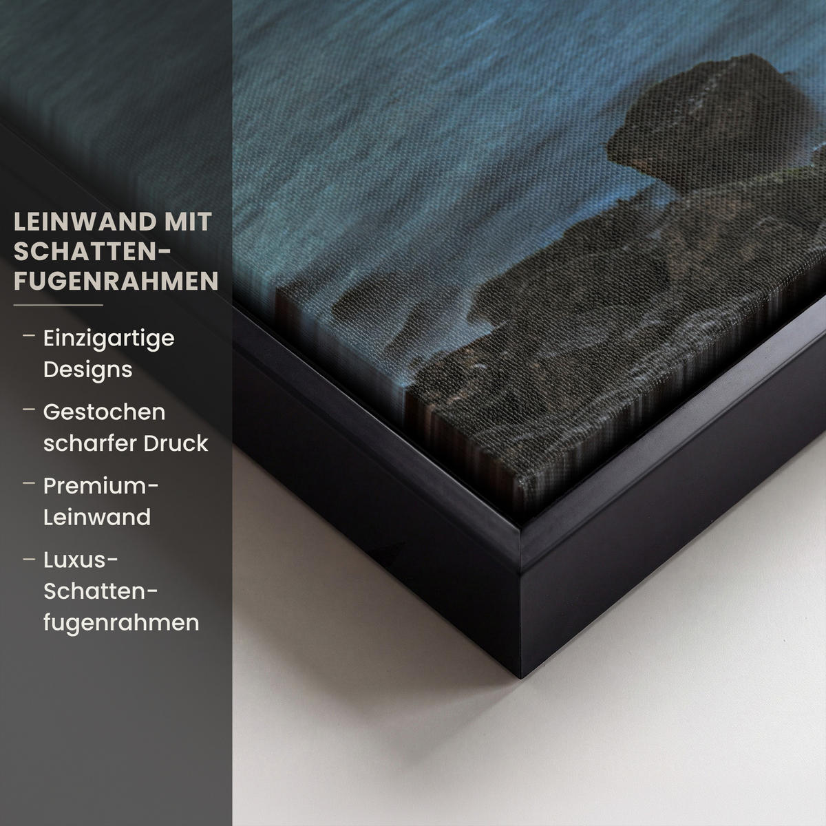 LEINWAND Bilder mit Rahmen - New York - Skyline - Stadt - Blau - 40x60 - Blaugrau, Textil (40/60cm) - MuchoWow