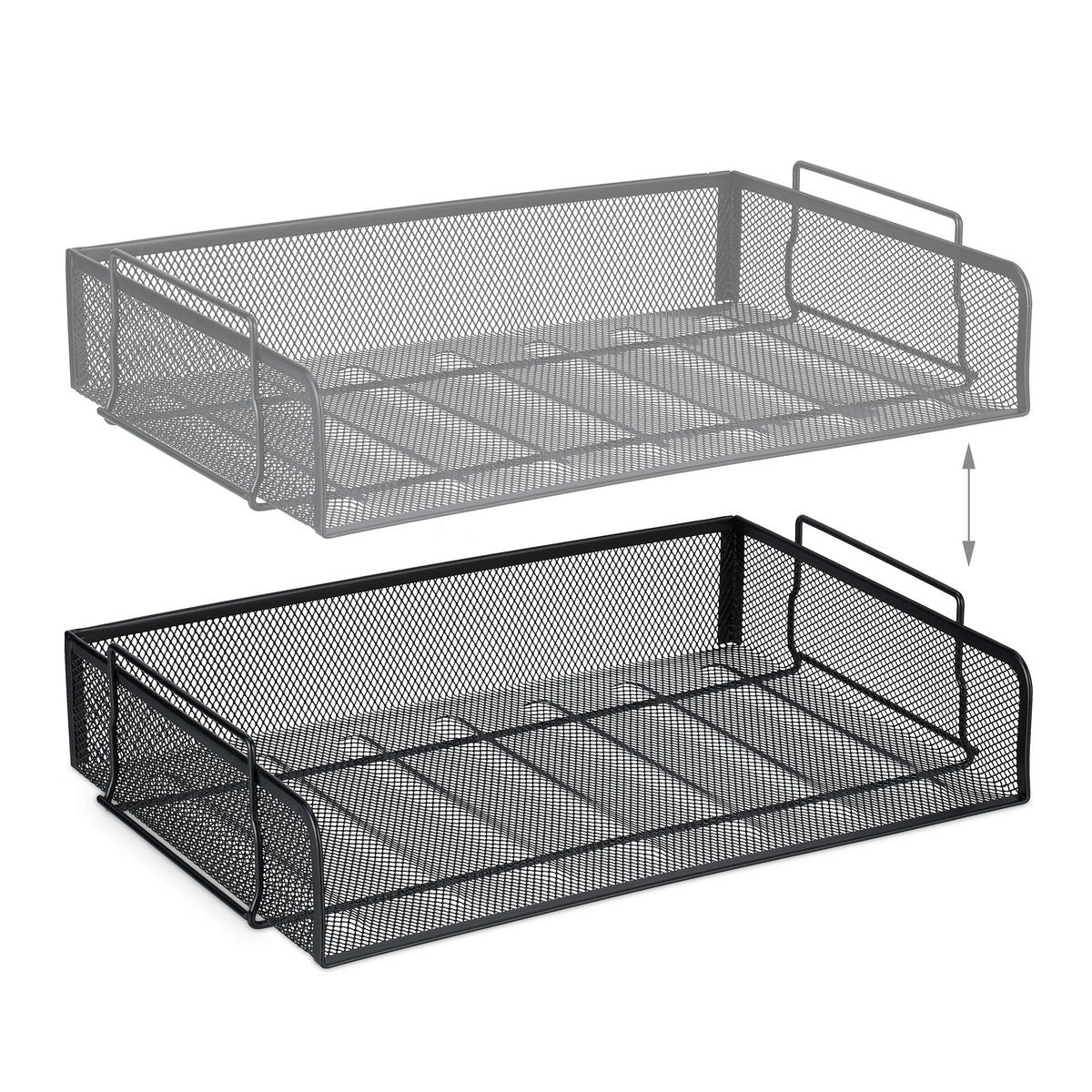 UKLADANIE dokumentov - čierna, kov (36/8.5/25cm) - Relaxdays