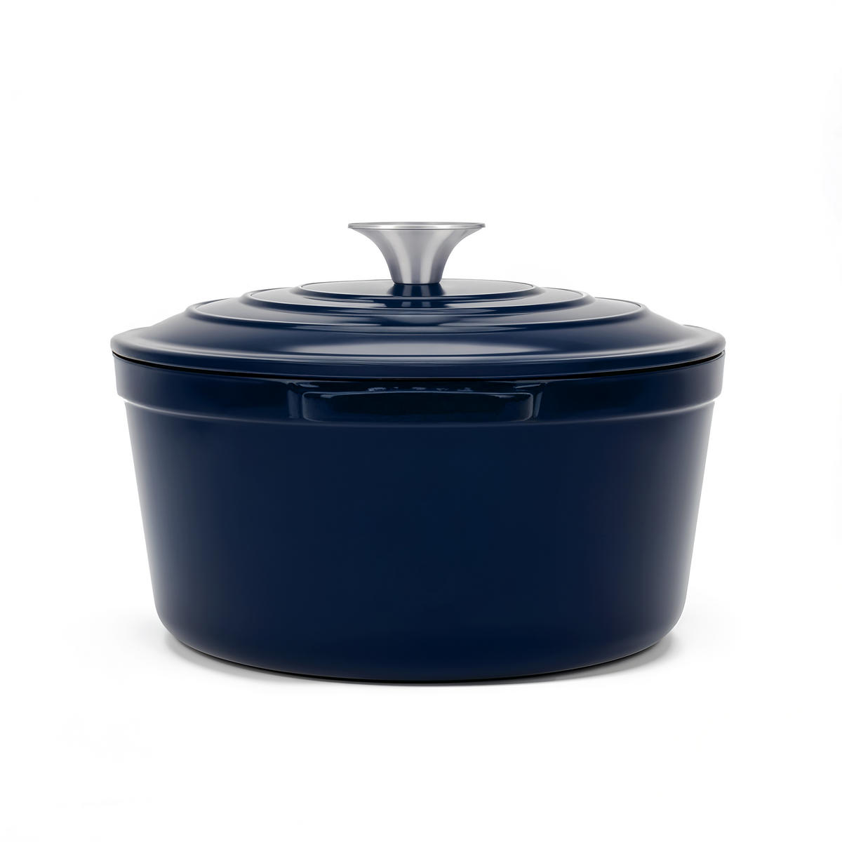 SCHMORTOPF ALMA25 Marineblau, Runder Schmortopf aus emailliertem, Gusseisen 25 cm, Fassungsvermögen 4,7 L - Schwarz, Metall (34.5/31.5/17cm) - La Fonderie 1890