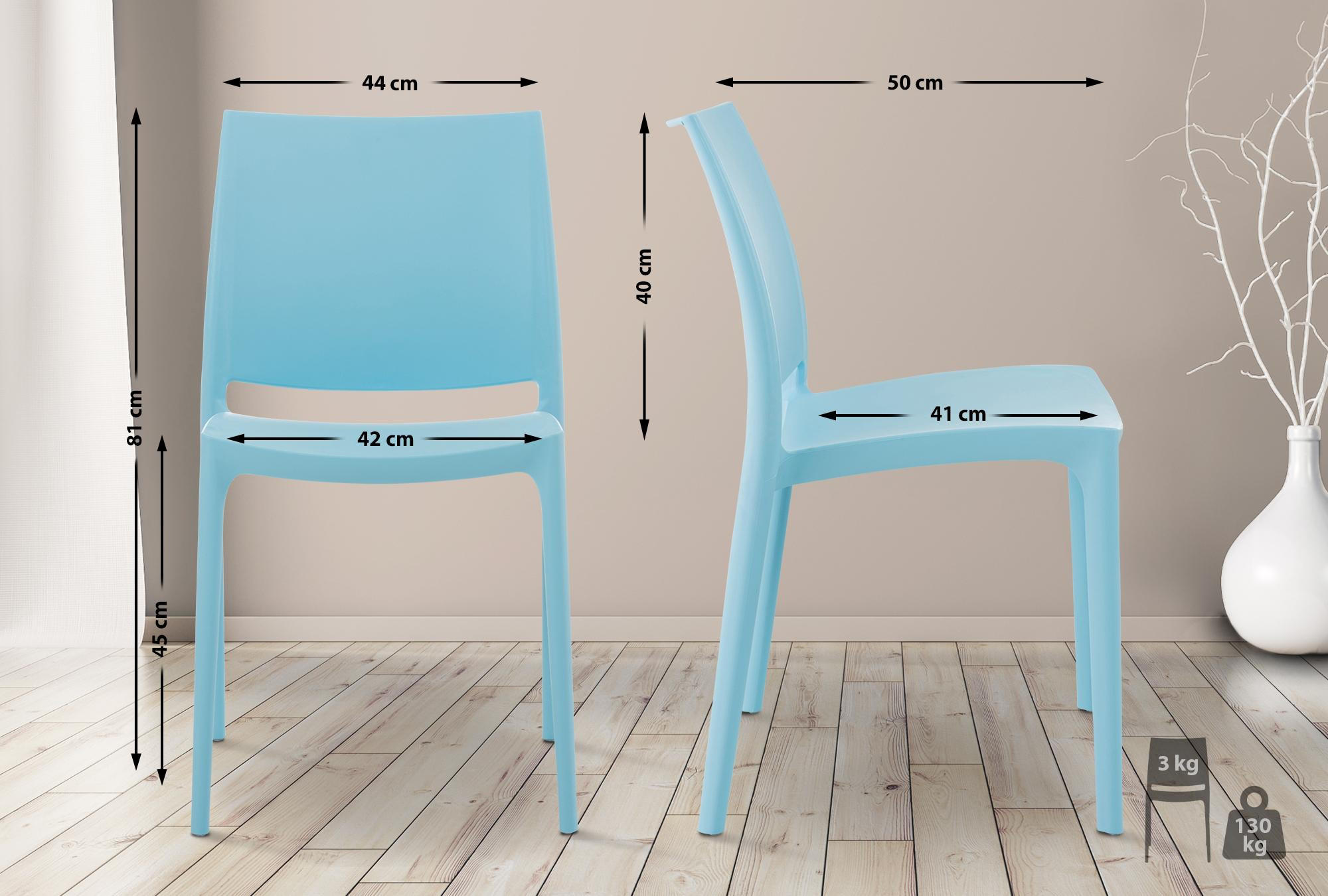 Thumbnail - CLP Gartenstuhl, Hellblau, Kunststoff, 44x81x50 cm, Gartenmöbel, Gartenstühle, Gartenstühle