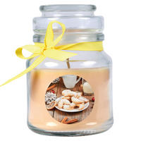DUFTKERZE im Glas - Weihnachten Creme - Bonbon 120gr ( 30h ) - Creme, Naturmaterialien (7/10cm)