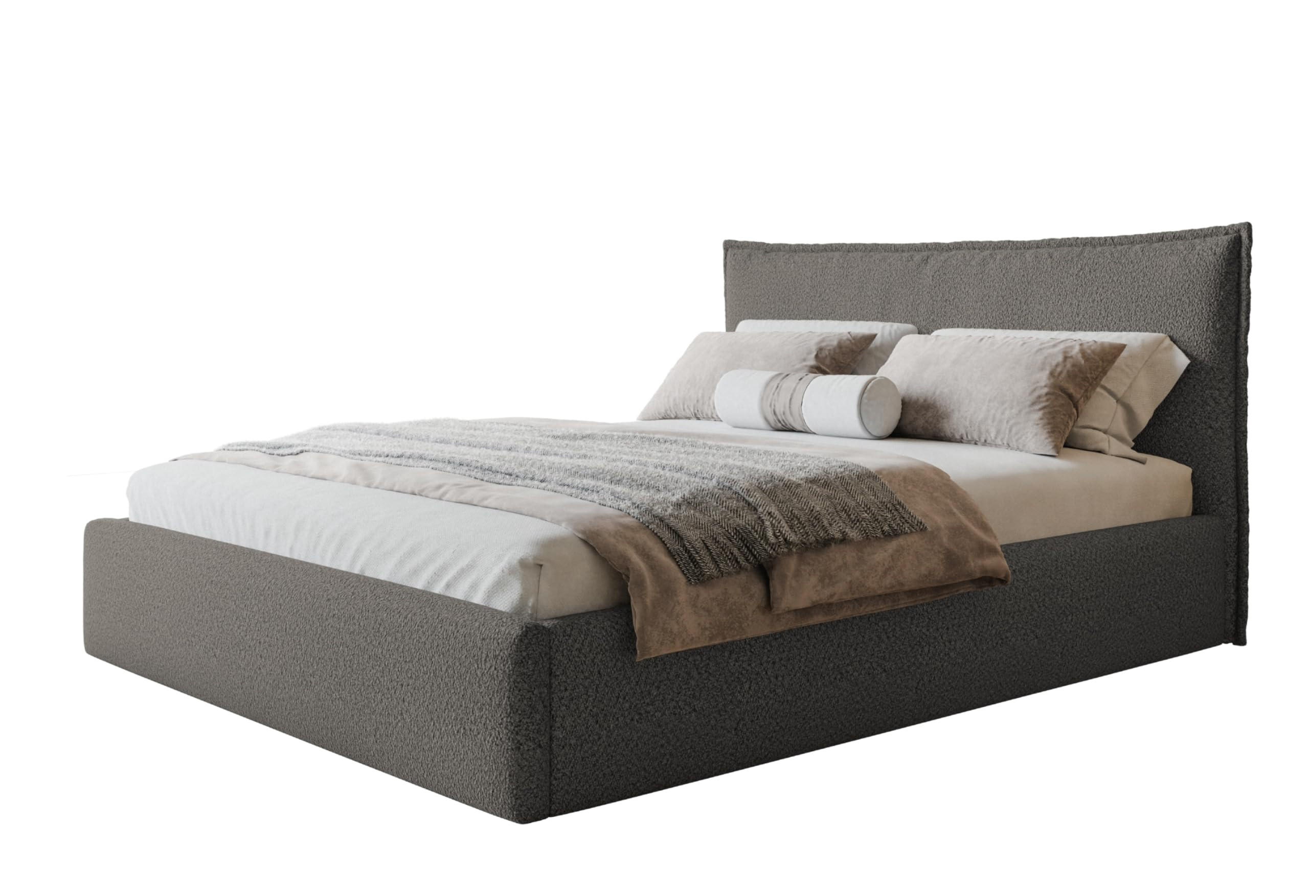 Alpi-Möbel Bett Grau 200x200 cm