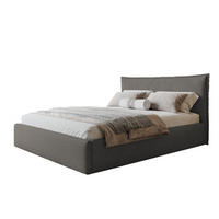 BETT 90x200 - Polsterbett mit Bettkasten und Metallrahmen - Modern Betten - Kuscheliger Catch-Me-Stoff - Kollektion Verona - Grau - Grau, Holz/Textil (90/200cm) - Alpi-Möbel