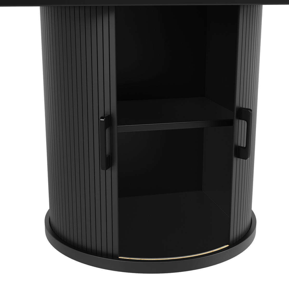 ESSTISCH 118/158/76,8 cm Schwarz aus MDF mit Ausziehfunktion - Schwarz, Holzwerkstoff (118/118/76.8cm) - OKMYHOME