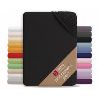 SPANNBETTTUCH Basic Jersey schwarz, 90x190 cm - 100x200 cm - Schwarz, Textil (100/200cm) - biberna