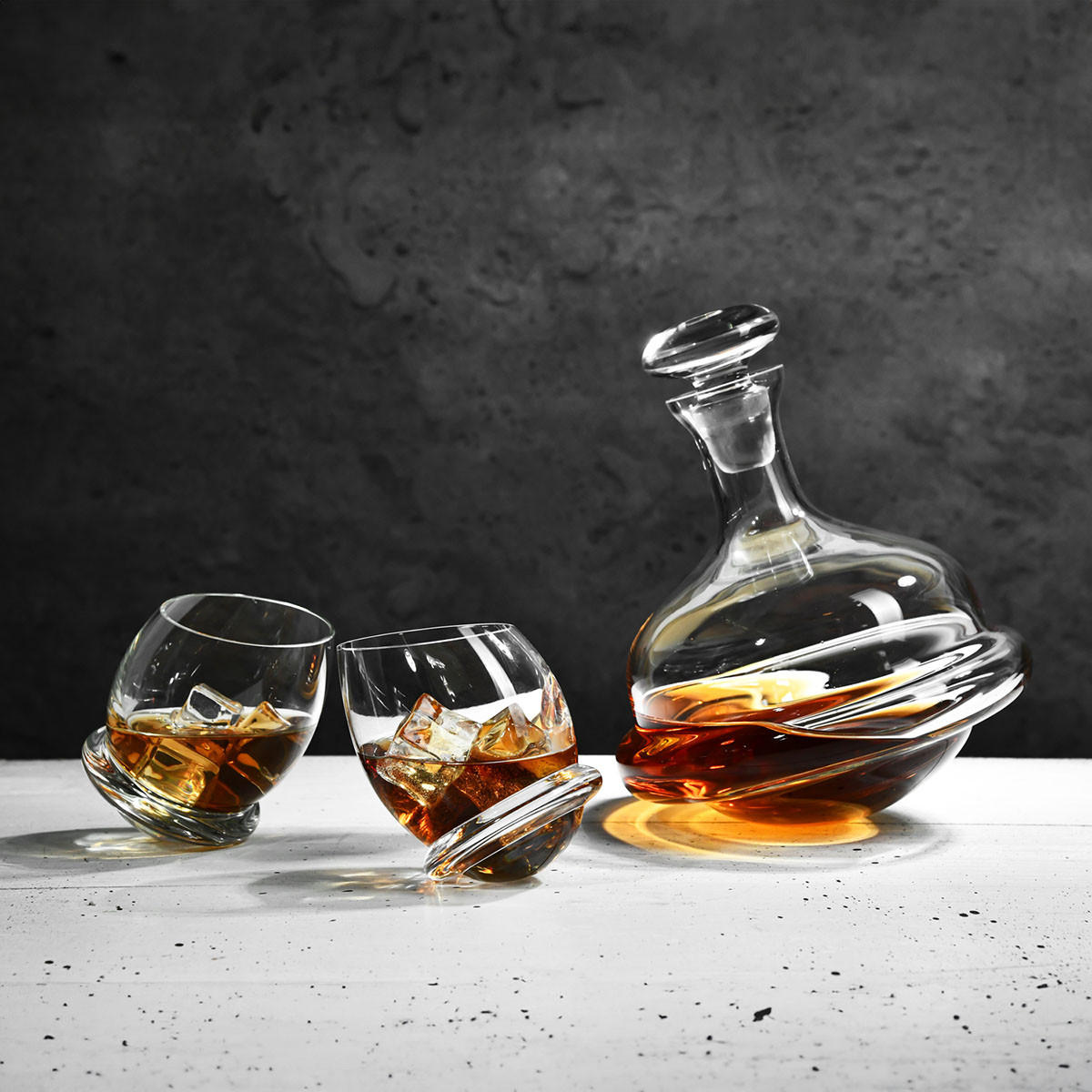 WHISKYKARAFFE MIT STOPPER Roly-Poly, 750 ml, Handgemacht - Transparent, Glas (0.75L) - Krosno Glass