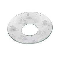 GLAS-KERZENMANSCHETTE (Bobeches) "Sternenregen" für Kerzen bis Ø 25 mm - Transparent, Paraffin (7/0.2/7cm) - Holfeuer Crystal Design