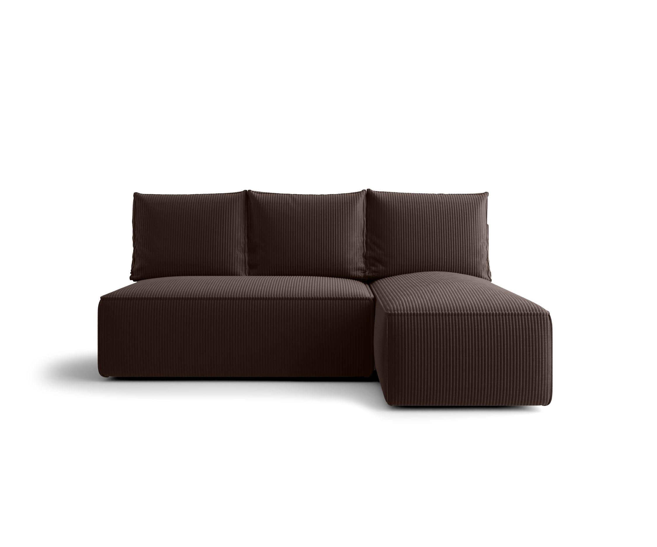 ECKSOFA mit Schlaffunktion SAVIO MINI Poso 06 Rechts - Braun, Textil (200/140cm) - Bedante