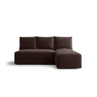 ECKSOFA mit Schlaffunktion SAVIO MINI Poso 06 Rechts - Braun, Textil (200/140cm) - Bedante