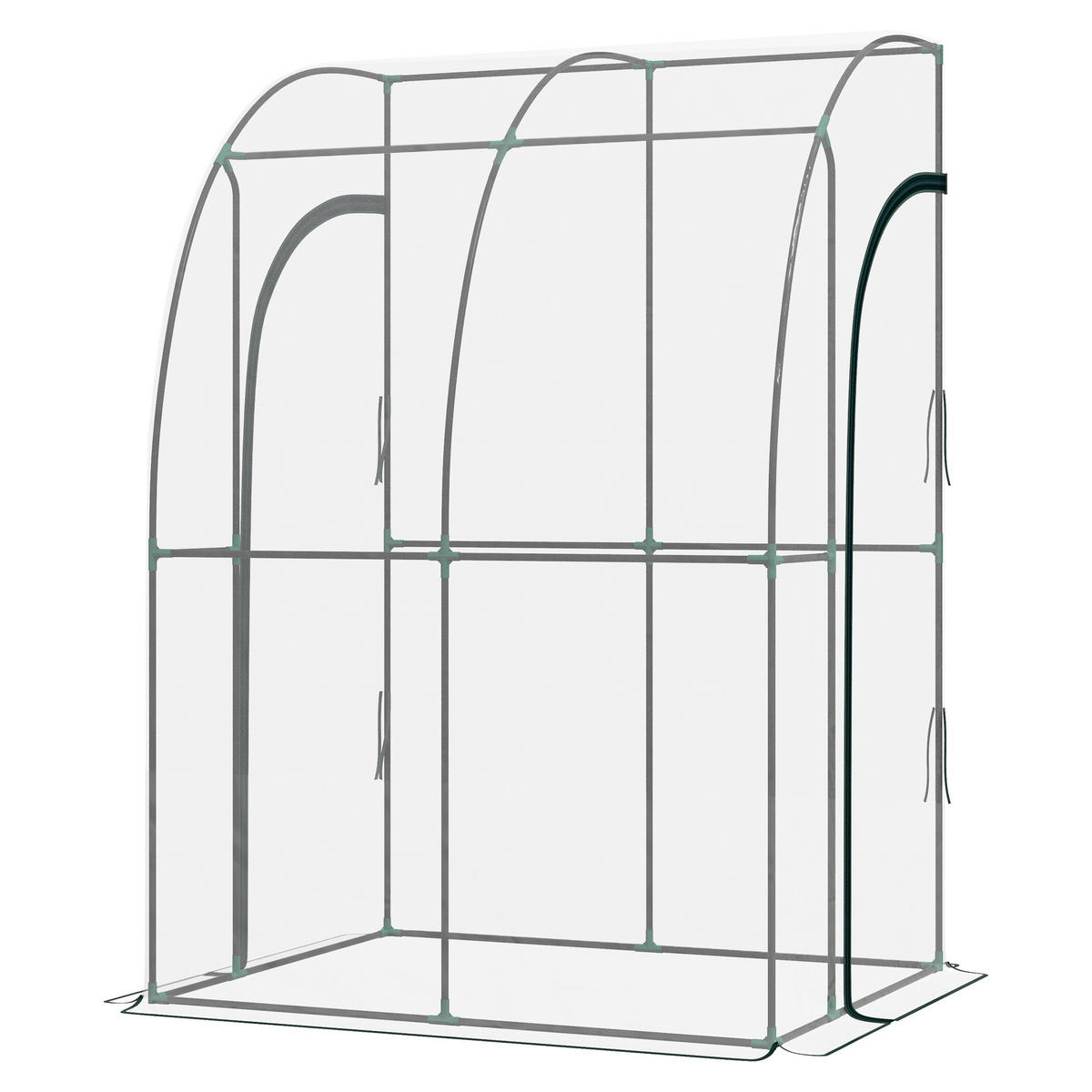 GEWÄCHSHAUS DE-11972 anlehnbar mit 2 Türen Transparent - Transparent, Kunststoff (118/212/143cm) - ComfortXL