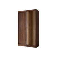 SCHWEBETÜRENSCHRANK Erika 120 cm mit Lamellen ohne Spiegel 2-türig, Nuss Warmia, artisan - Dunkelbraun/Eiche Artisan, Kunststoff (120/216/51cm) - Margaret Hadas24
