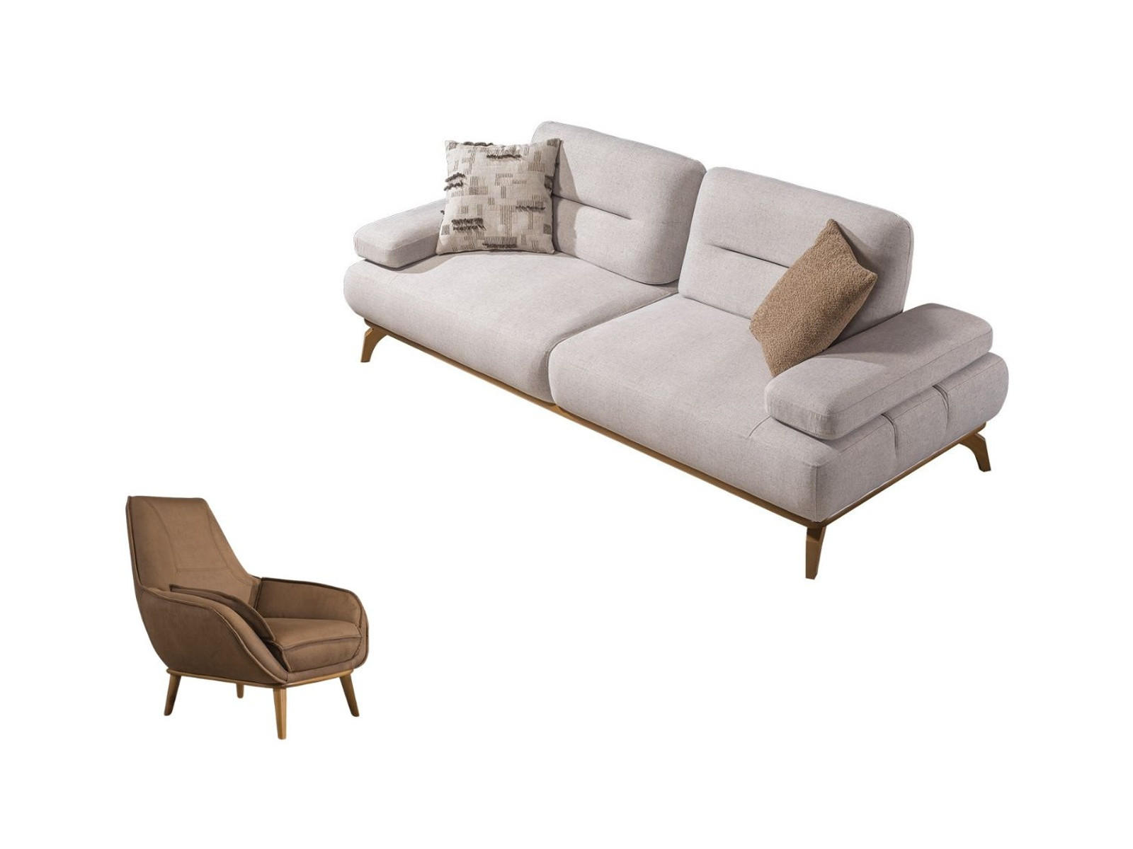 Villa Möbel Sitzgarnitur Creme 240x82x100 cm