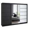 SCHWEBETÜRENSCHRANK 200 cm VILANO 2 Farbe: Schwarz, Schwarz, Weiß - Schwarz/Weiß, Holzwerkstoff (200/215/59.5cm) - A&J MöbelLand