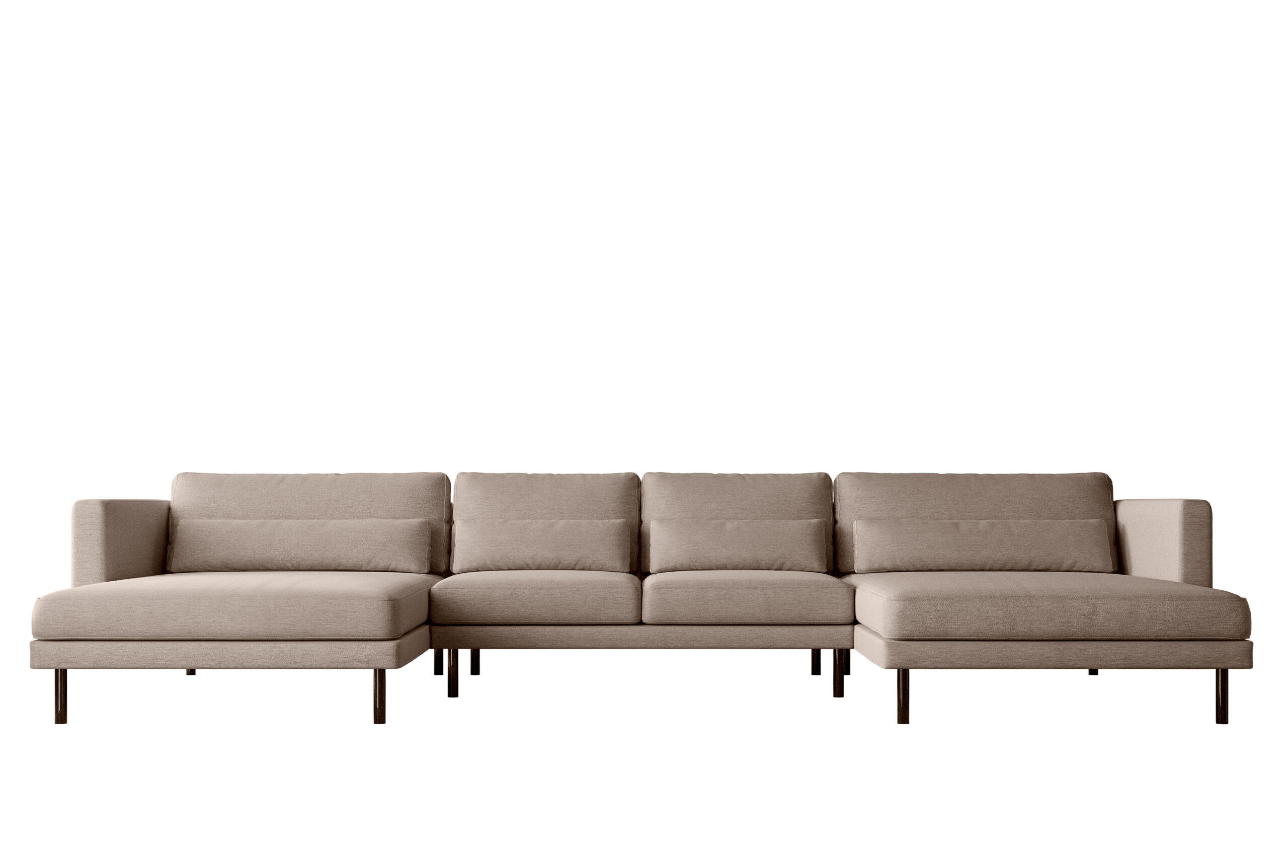 ECKSOFA DANI In U-Form Stilvolles Stoff Verita Warmbeige - Cappuccino, Holz/Textil (174/391cm) - Kaiser Möbel