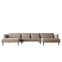 ECKSOFA DANI In U-Form Stilvolles Stoff Verita Warmbeige - Cappuccino, Holz/Textil (174/391cm) - Kaiser Möbel