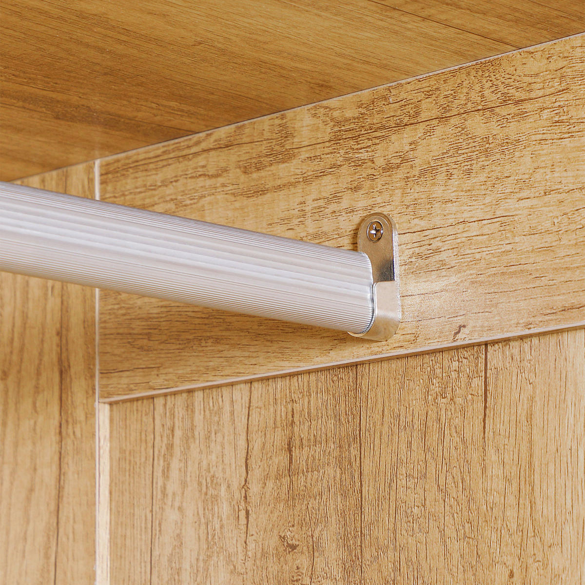 KLEIDERSCHRANK DE-17167 2 Türen & 2 Schubladen mit Kleiderstange Natur - Naturfarben, Holzwerkstoff (54/180/80cm) - ComfortXL