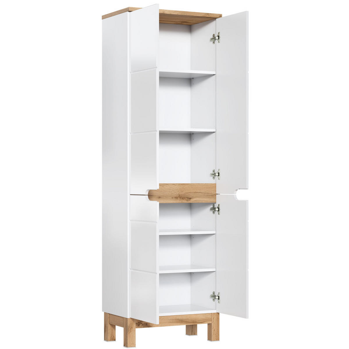 HOCHSCHRANK Solna-56 - Weiß, Holzwerkstoff (60/187/33cm) - Lomado