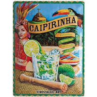 BLECHSCHILD 30/40 cm Open Bar Caipirinha - Multicolor, Metall (30/40/0.2cm) - Nostalgic-Art