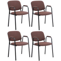 BESUCHERSTUHL 4er Set Stoff braun - Schwarz/Braun, Textil/Metall (53/79/55cm) - CLP