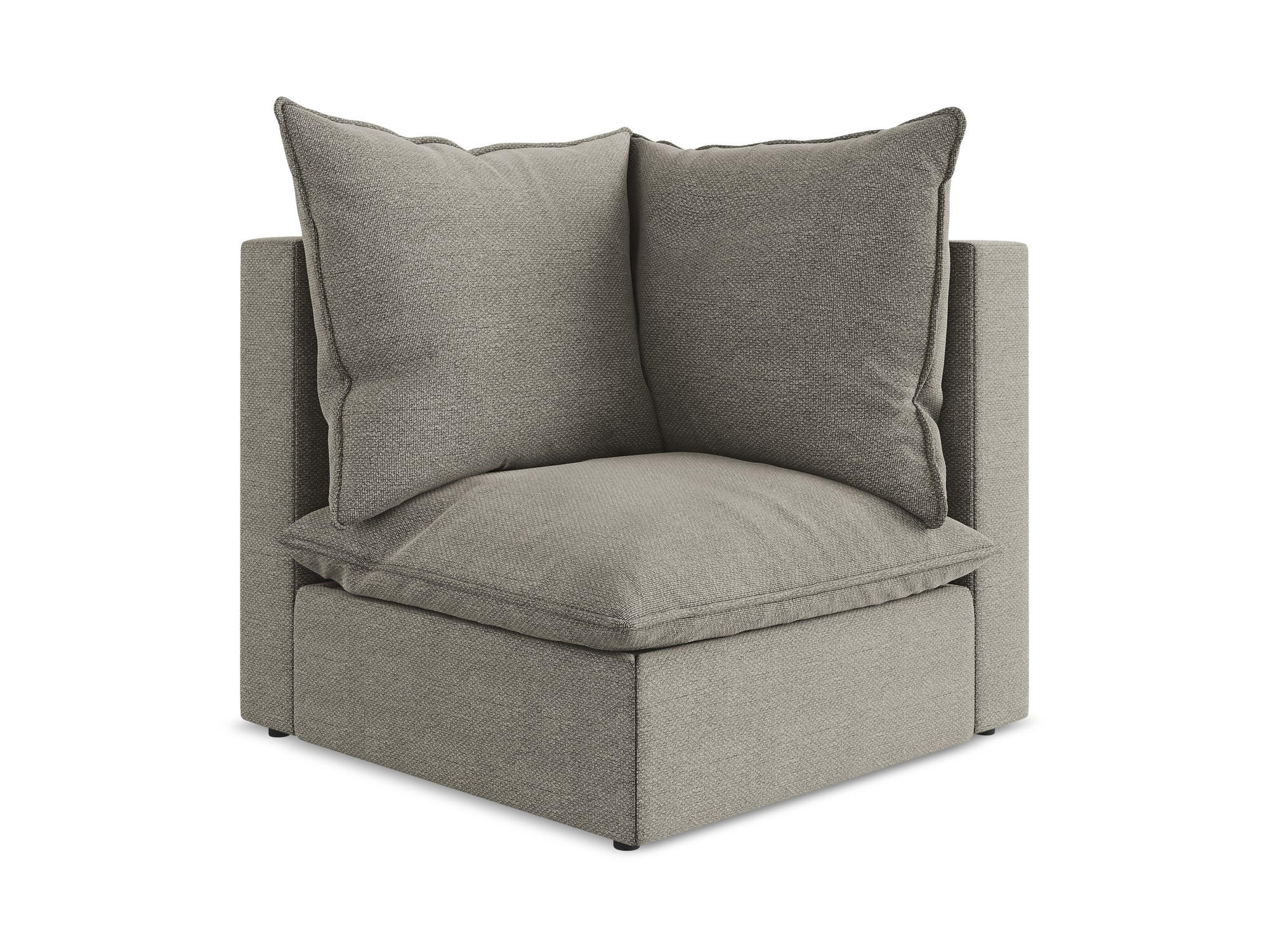 SOFAELEMENT Bouclé Stoff Grau - Schwarz/Grau, Holzwerkstoff/Kunststoff (90/77/90cm) - Makamii